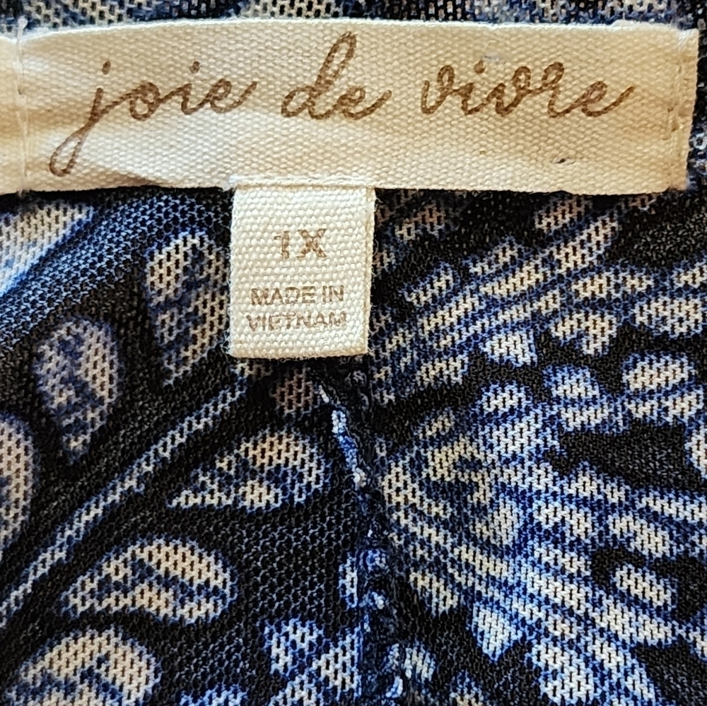 Joie de Vivre 1X Navy Blue Floral Print Kimono Cardigan Open Front Sheer - Picture 5 of 6